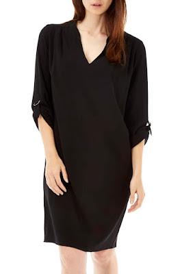 Wallis Black Woven V Neck Tunic