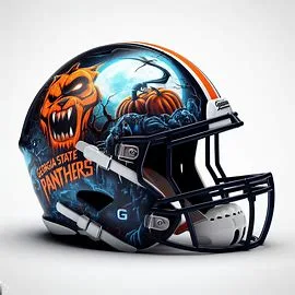 Georgia State Panthers Halloween Concept Helmets