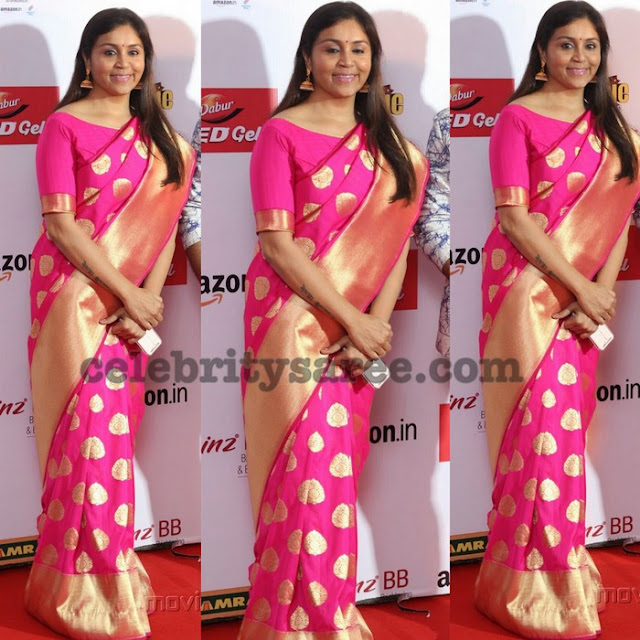 Pink Benaras Sari at Mirchi Music Awards