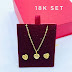 SPECIAL OFFER 18K Pure Gold SET (18inch Chain + Pendent + Earrings)