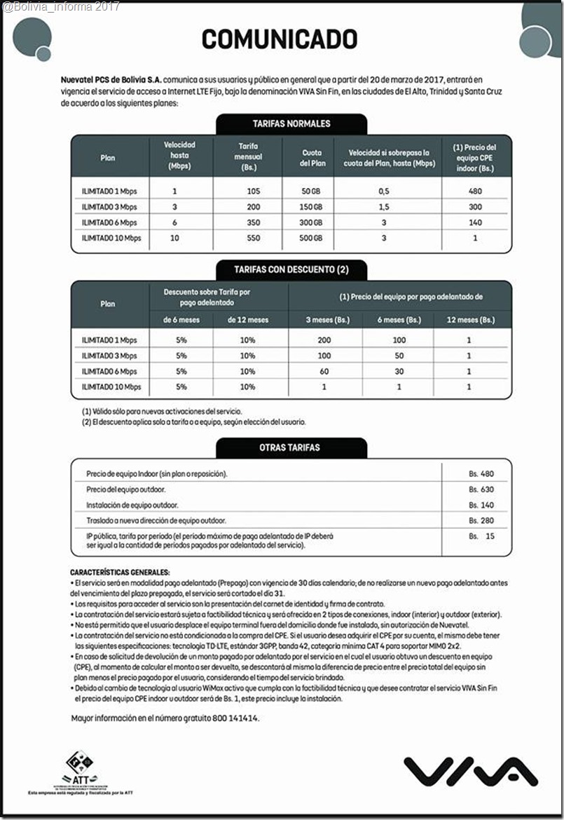 El servicio “internet ilimitado” de Viva ya llegó y…