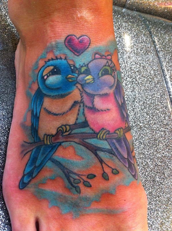 Jamie's tattoo on her foot. title=