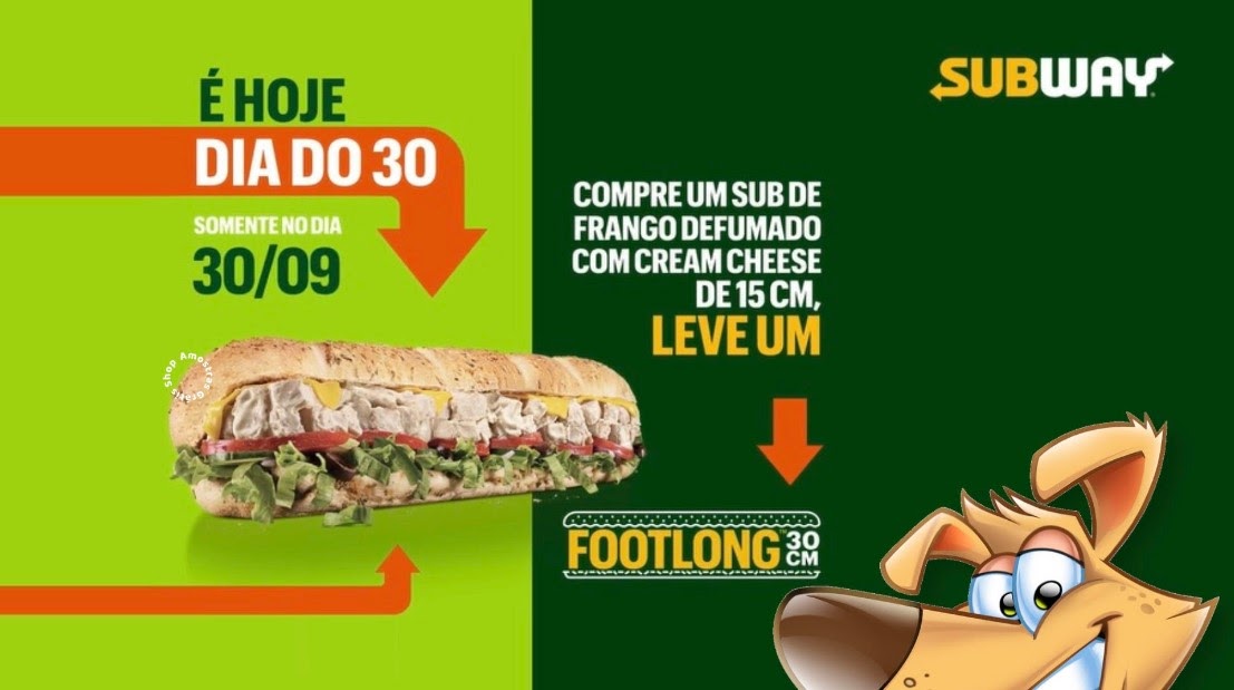 minhas refeição — Hoje eu comi metade desses 30 cm de subway