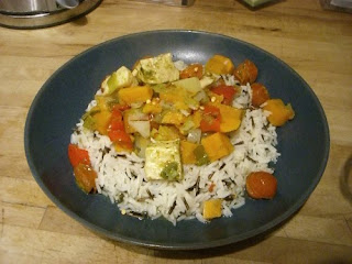 sweet potato & halloumi stew