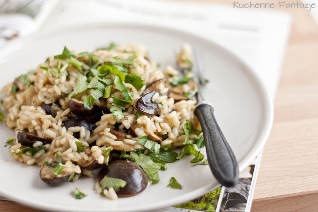 risotto, przepis, z grzybami, podgrzybki, ryż, arborio, klasyczne, proste, dobre, grzyby leśne, kuchnia włoska, kuchenne fantazje