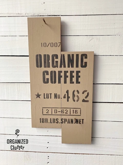 Photo of a two board organic coffee sign