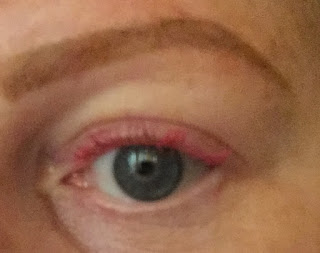 Sephora Volume Pink Mascara dried down on my eye