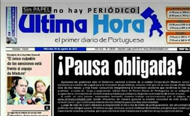 Diario Última Hora anunció que dejará de circular por falta de papel