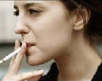 woman smoking