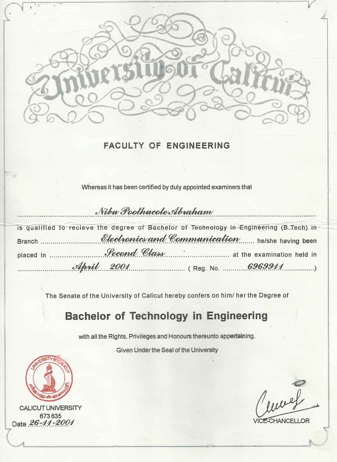 ba certificate format