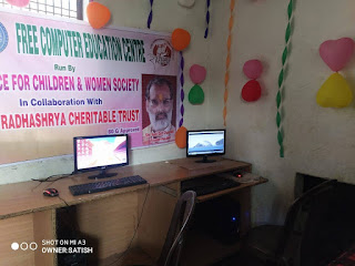 Donate computers by NGO Shri radhashrya charitable trust in mathura