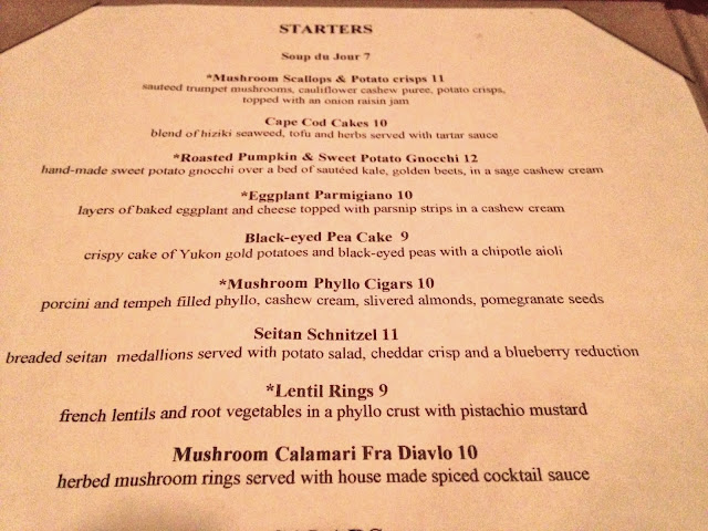 Menu at V-Note New York