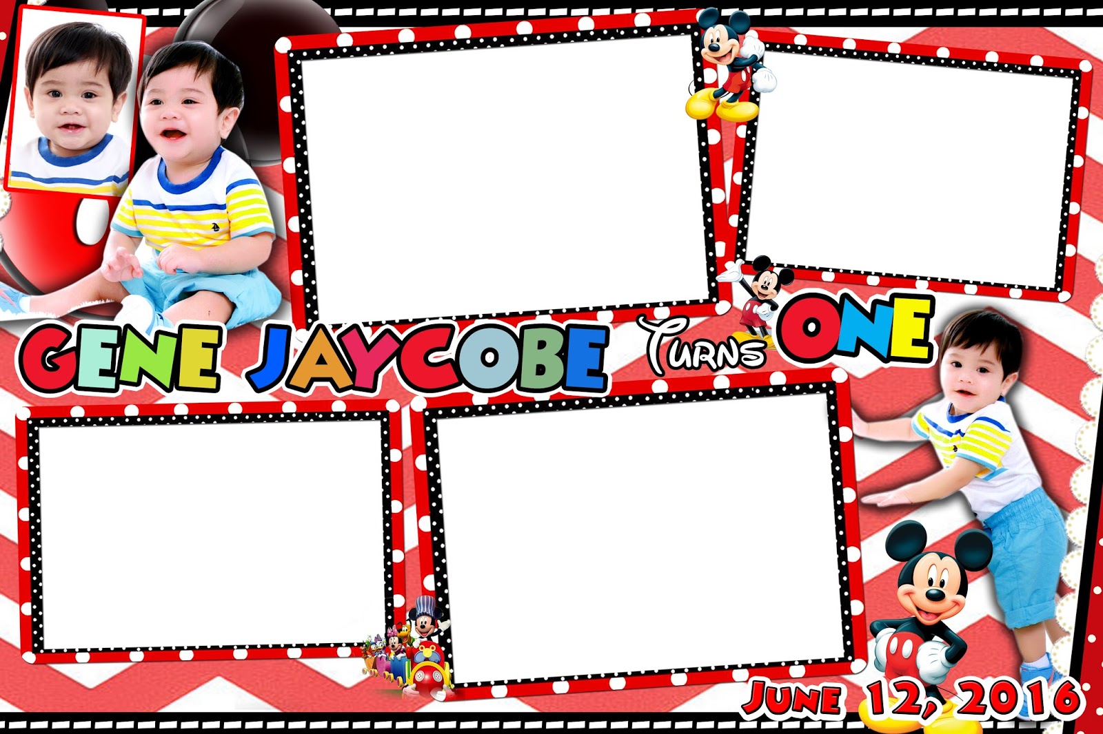 Mickey Mouse Photo Booth Design For First Birthday Get Layout