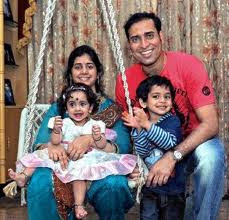 V.V.S. Laxman With Family Pictures