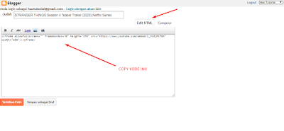 Cara Memasukkan Video Youtube ke Postingan Blog