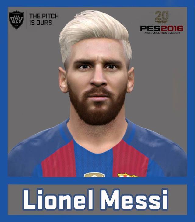 Lionel Messi Blonde Hair New Version PES 2016 - PATCH PES 