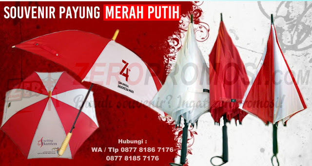 payung promosi HUT RI, payung 17an, Souvenir di Perayaan HUT RI, grosir payung murah, payung warna merah putih dengan harga terjangkau