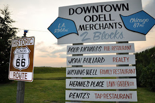 Route 66 Odell Illinois sign