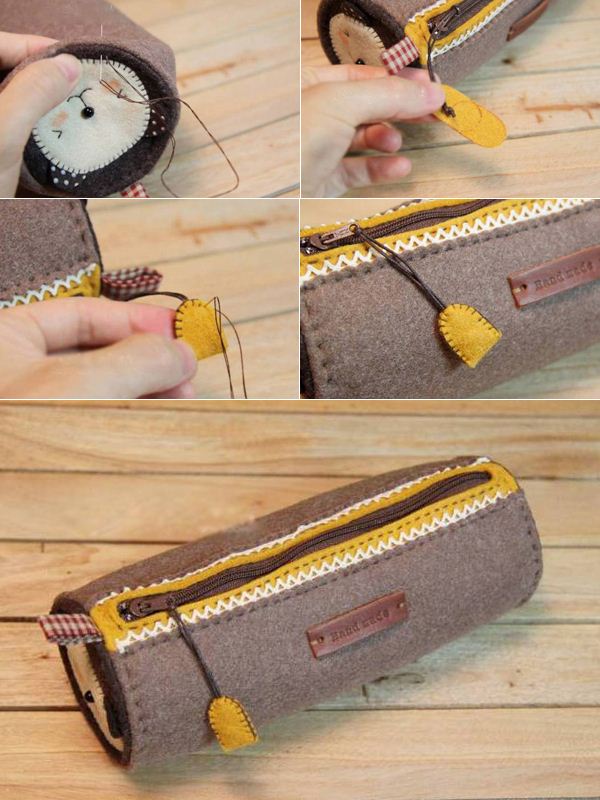 How to make zippers pencil case DIY tutorial in pictures.