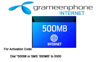 Grameenphone Internet 500 MB Pack-175 Taka