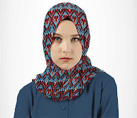 Alfamind Kerudung Hijab Pashmina Motif Biru Merah Aitana ANDHIMIND