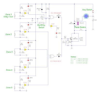 Alarm System Circuit 5 Zone