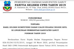 Hasil Tes SKD Kabupaten Garut CPNS Tahun Anggaran 2019 | Blog Pendidikan