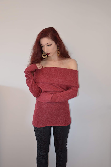 Shoulderless sweater sewing pattern drafting dressmaking blog
