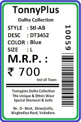 Barcode Label for Apparel Store Preprint Label