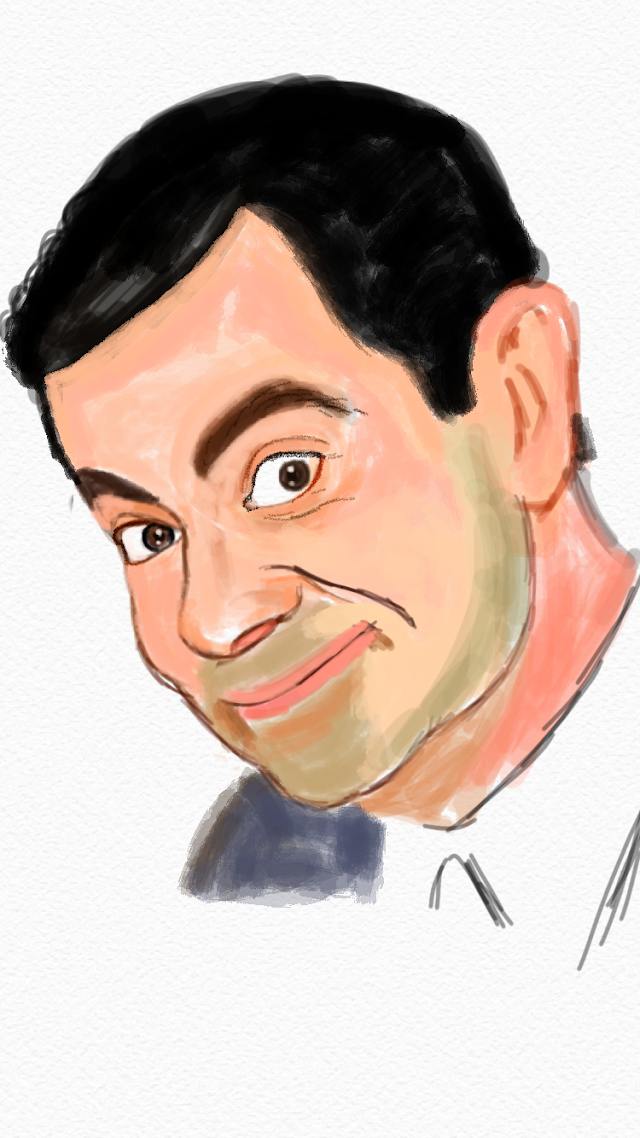 Rowan Atkinson - A finger painting on iPhone 6s 