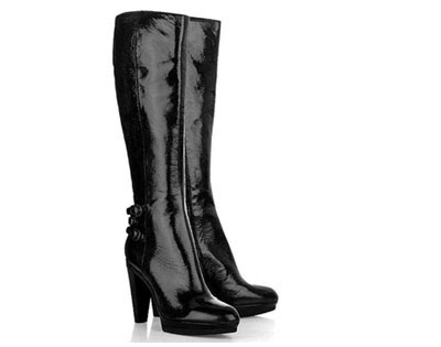 knee high boots flat. Sergio Rossi Patent Knee High