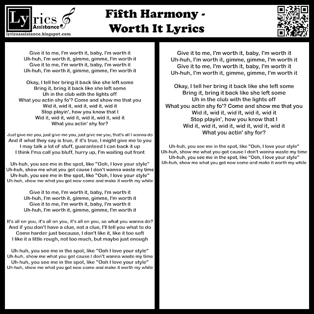 Fifth Harmony - Worth It Lyrics | lyricsassistance.blogspot.com