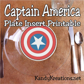 Celebrate America at your Patriotic party or Avengers party with this easy Captain America shield plate insert free printable. Simply print, cute, and tape to the bottom of a clear plate for a fun addition to your next party.