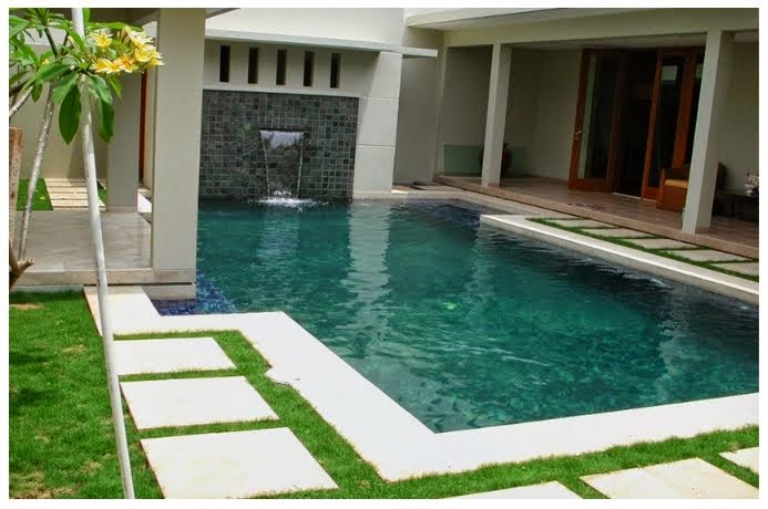 Desain rumah  sederhana ada  kolam  renang  minimalis idaman 