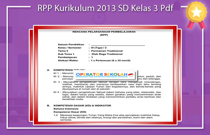 RPP Kurikulum 2013 SD Kelas 3 Pdf