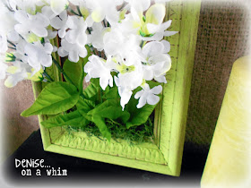 Framed flowers and Moss via http://deniseonawhim.blogspot.com