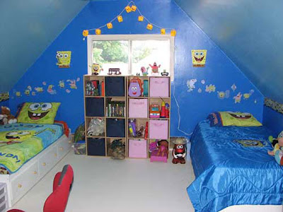  siapa yang g kenal dengan abjad kartun lucu yang satu ini desain kamar anak spongebob minimalis