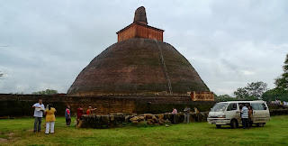 The massive dome of Jetavanarama Dagaba, Anuradhapura, Sri Lanka