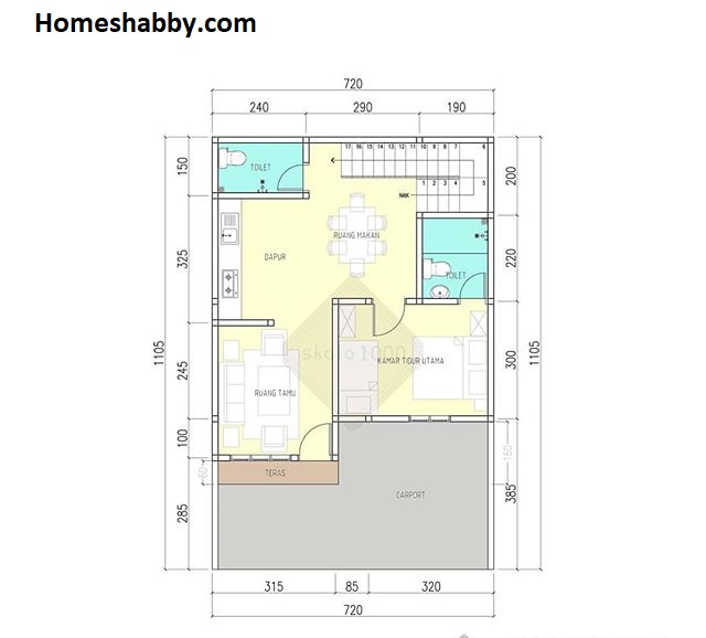 Desain dan Denah Rumah Modern Terbaru Ukuran 7 2 x 11 M 