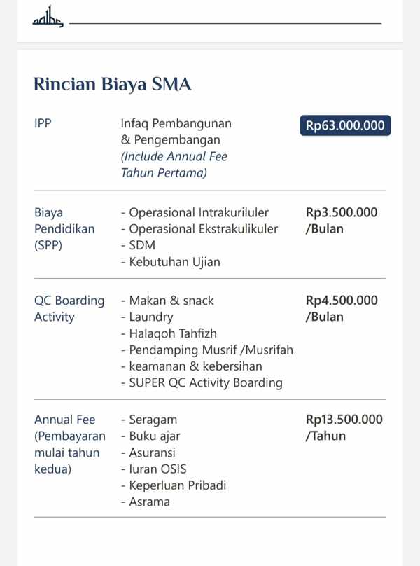 Berapa Biaya Sekolah di Al Azhar International Islamic Boarding School Karanganyar Solo Tahun ajaran 2022-2023?