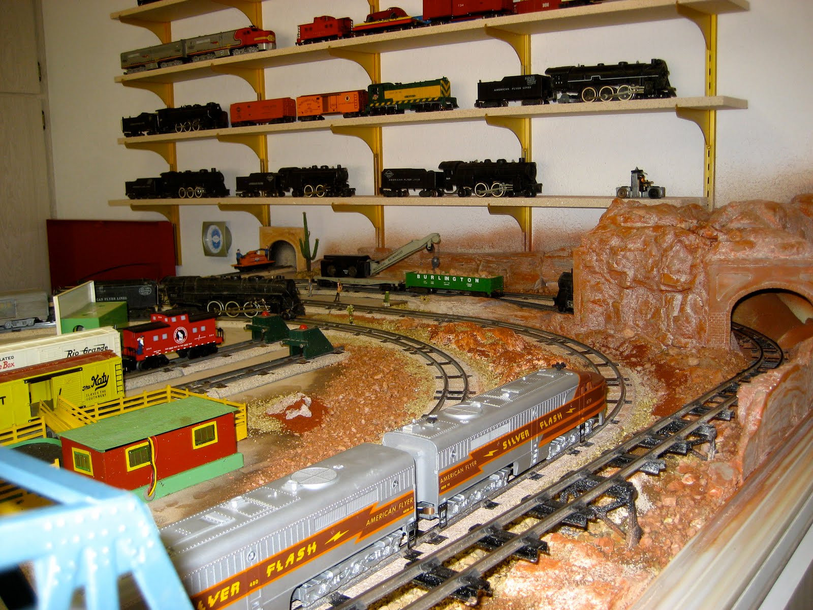 American Flyer Cabinet-top Train Layout