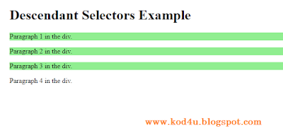 CSS Descendant Selectors Example