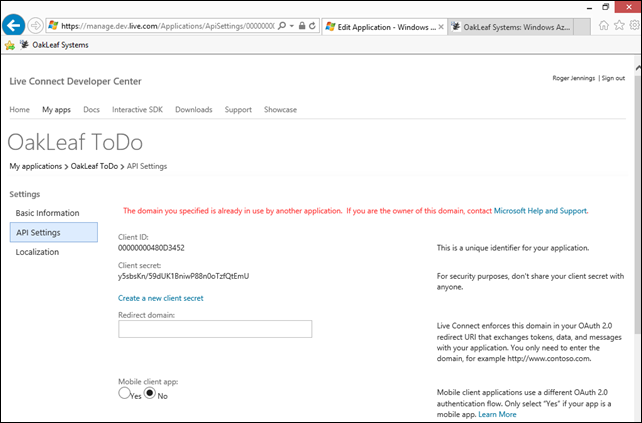 DuplicateUseOfRedirectDomainError