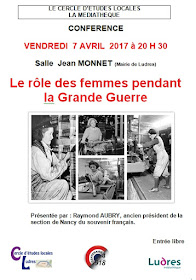 LUDRES (54) - Conférence "Le rôle des femmes dans la Grande guerre" (7 avril 2017)
