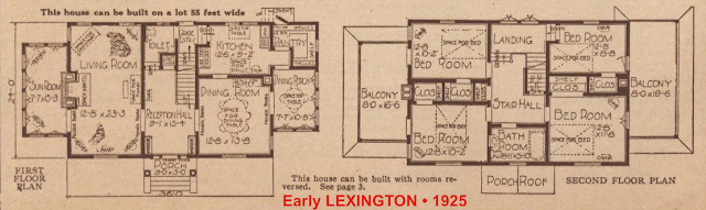 3-window Lexington floor plan 1925 Sears Modern Homes catalog