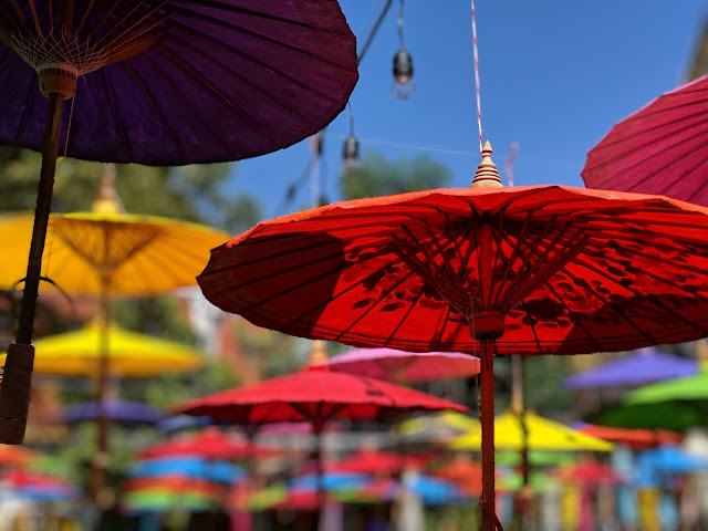 Colorful umbrellas in Chiang Mai, Thailand