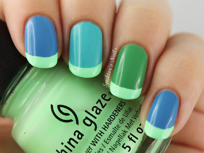 Mint Neon Funky French with China Glaze - Highlight Of My Summer