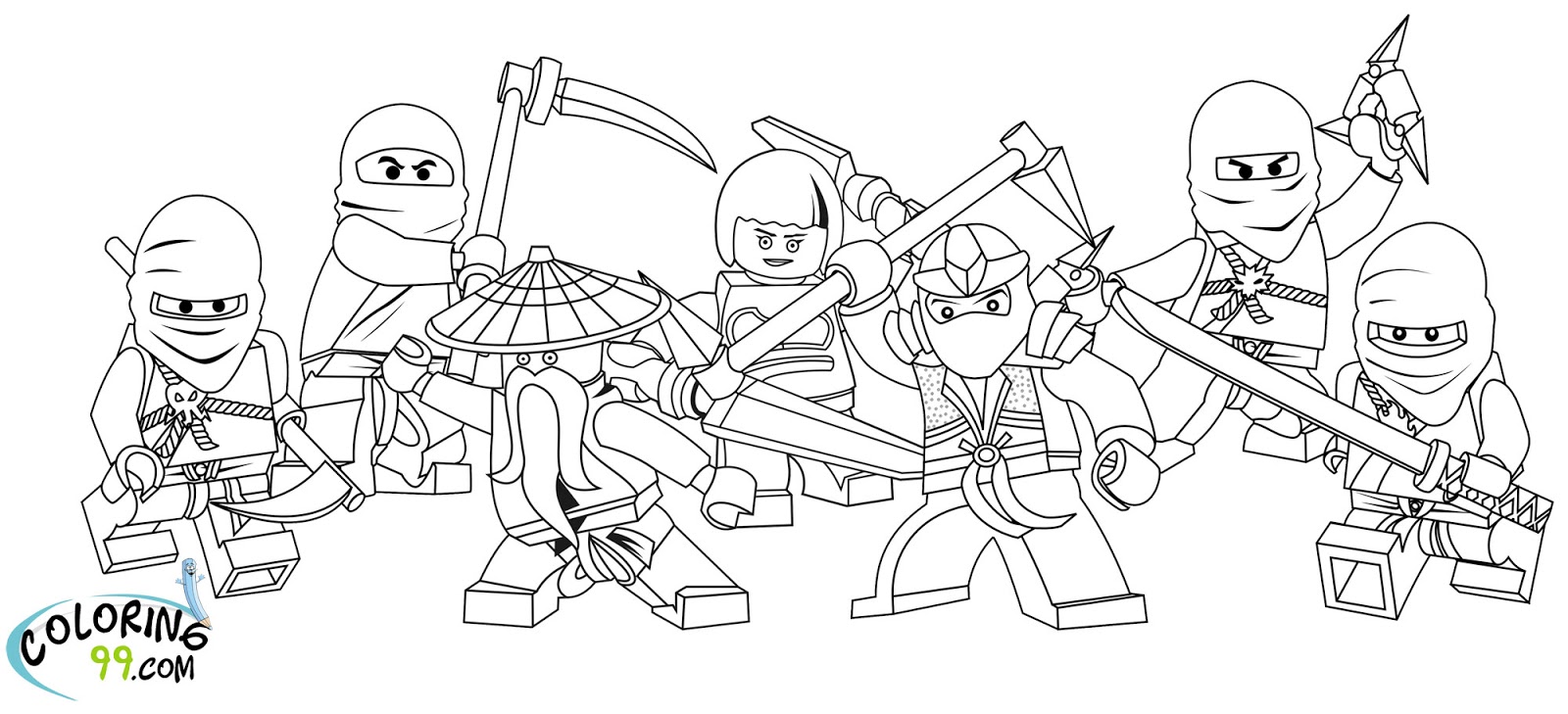 LEGO Ninjago Coloring Pages  Team colors