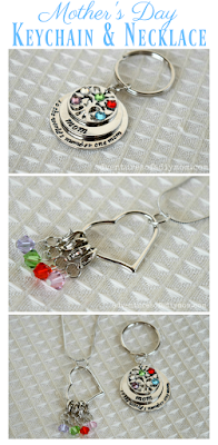 Mother's Day Keychain and Necklace Collage