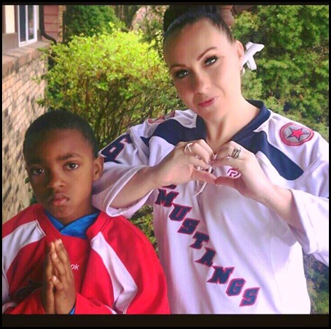 ali and kendry hockey jersey day